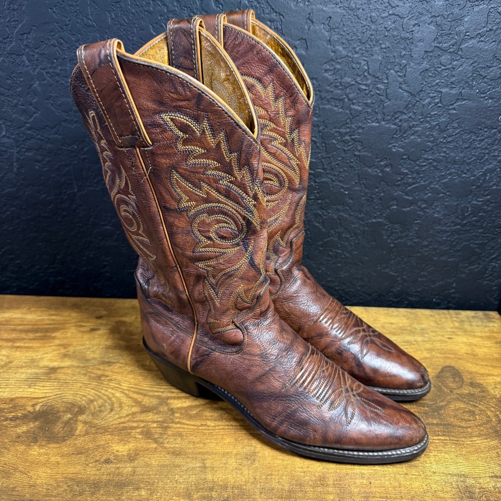 Justin L4682 Brown Leather Western Cowboy Boots Womens 7.5B